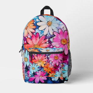 Cute Colourful Daisy Flowers Printed Backpack
