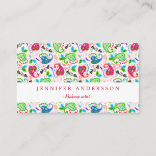 Cute colourful decorative flowers patterns business card