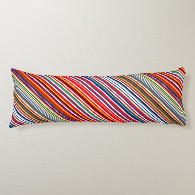 Cute colourful decorative stripes body cushion (Front)