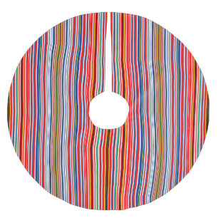 Cute colourful decorative stripes brushed polyester tree skirt