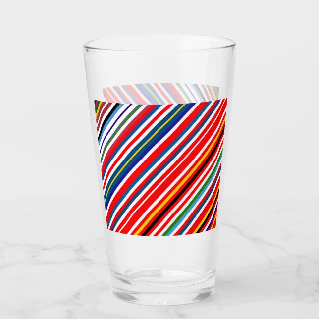 Cute colourful decorative stripes glass (Front)