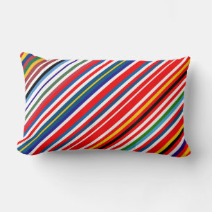Cute colourful decorative stripes lumbar cushion