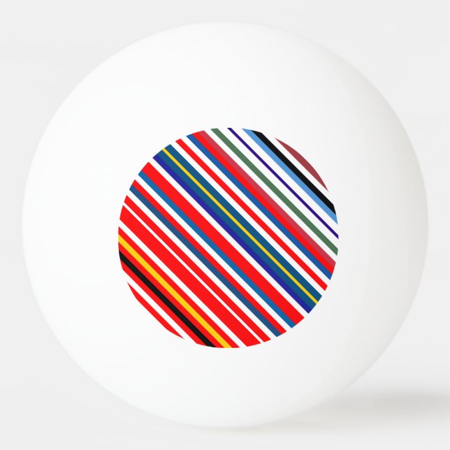 Cute colourful decorative stripes ping pong ball (Front)