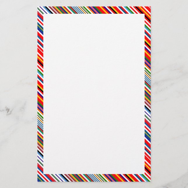 Cute colourful decorative stripes stationery (Front)