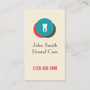 Cute Colourful Dental Care Polka Dots Business Card