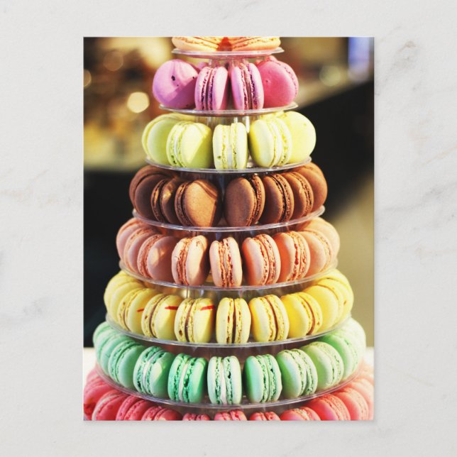 Cute Colourful Dessert French Macaron Postcard (Front)