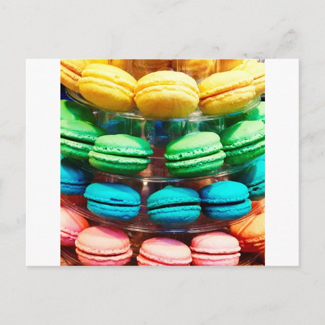 Cute Colourful Dessert French Macaron Postcard (Front)