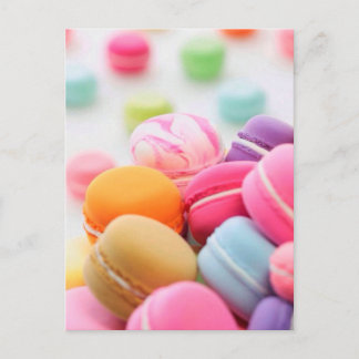 Cute Colourful Dessert French Macaron Postcard