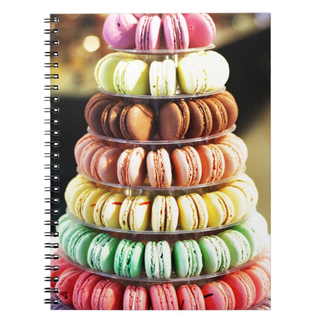 Cute Colourful Dessert French Macaron Spiral Notebook (Front)