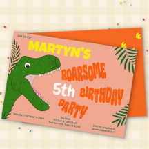 Cute Colourful Dinosaur 5th/Any Age Birthday Party