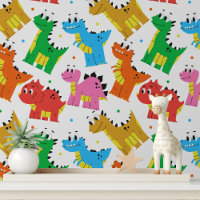 Cute Colourful Dinosaur Modern Kids Pattern