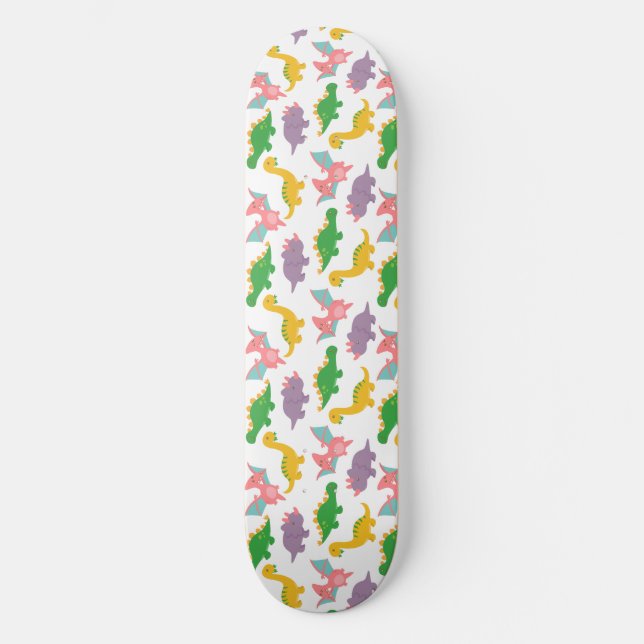 Cute Colourful Dinosaur Pattern for Boys Skateboard (Front)