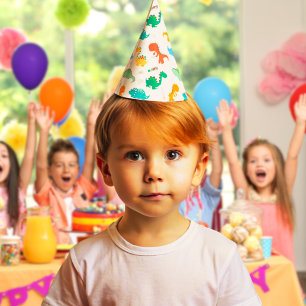 Cute Colourful Dinosaurs Illustrated Pattern Party Hat
