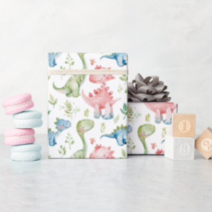 Cute Colourful dinosaurs kids  birthday Wrapping Paper