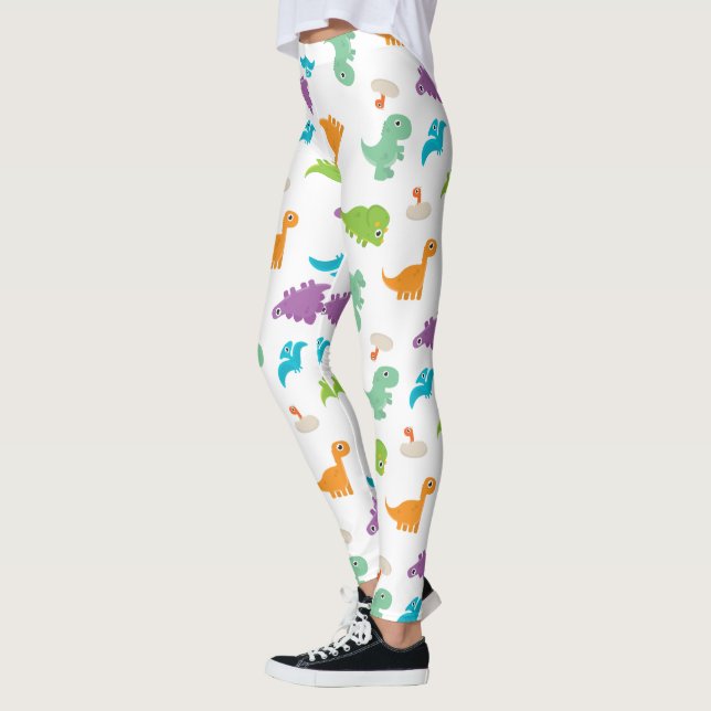 Cute Colourful DINOSAURS Leggings (Left)
