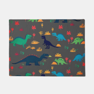 Cute Colourful Dinosaurs Pattern Doormat