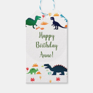 Cute Colourful Dinosaurs Pattern Gift Tags