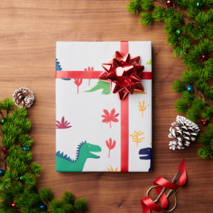 Cute Colourful Dinosaurs Pattern  Wrapping Paper