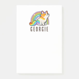 Cute colourful dog and rainbow Post-It Notes