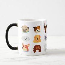 Cute Colourful Dog Breeds Pattern Coffee Mug