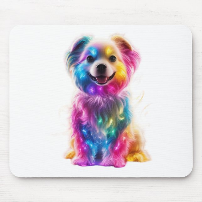 Cute Colourful Dog Mouse Pad (Front)
