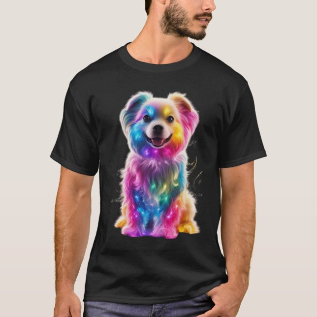 Cute Colourful Dog T-Shirt (Front)