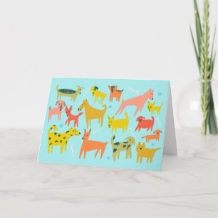 Cute Colourful Dogs CUSTOM THANK YOU Card