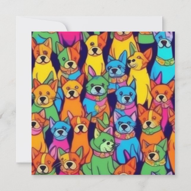 Cute colourful dogs happy dogs (Front)