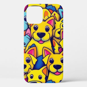 Cute colourful dogs happy dogs iPhone 12 pro case