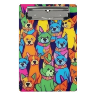 Cute colourful dogs happy dogs mini clipboard