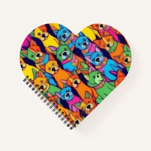 Cute colourful dogs happy dogs notebook