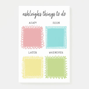 Cute Colourful Doodled Frames Things To Do Post-it Notes