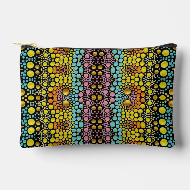 Cute Colourful Dot Art Pattern  Accessory Pouch (Front)