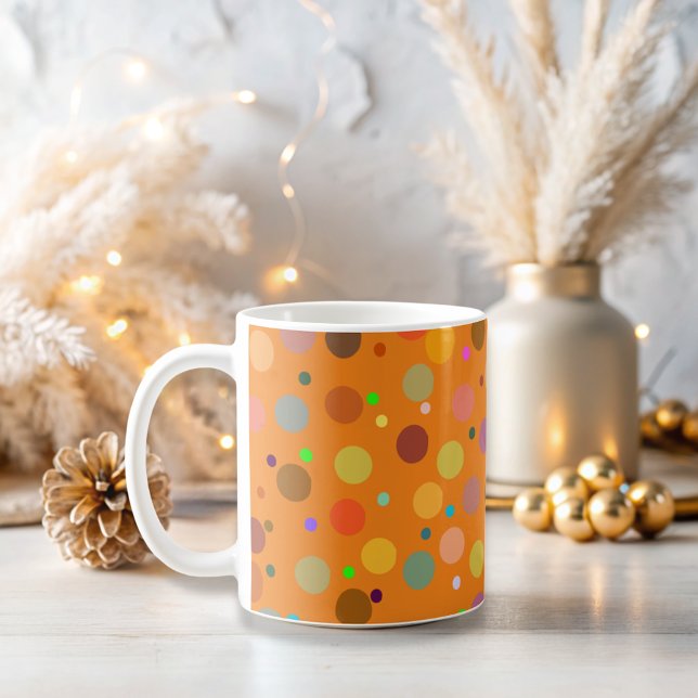 Cute Colourful Dots orange Coffee Mug (Creator Uploaded)