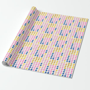 Cute Colourful Dots Scandinavian Pattern Yellow Wrapping Paper