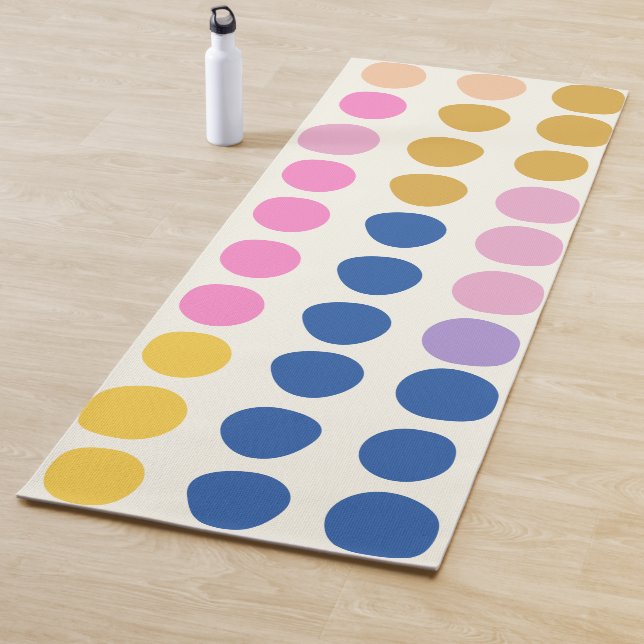 Cute Colourful Dots Scandinavian Pattern Yoga Mat (In Situ)