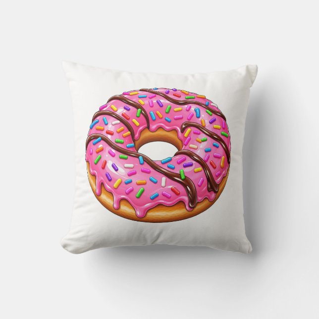 Cute Colourful Doughnut Design Cushion (Front)