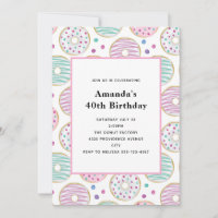 Cute Colourful Doughnut Pattern Birthday