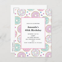 Cute Colourful Doughnut Pattern Birthday