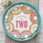 Cute Colourful Doughnuts Two 2nd Birthday Paper Plate<br><div class="desc">Cute Colourful Doughnuts Two 2nd Birthday Paper Plates features hand drawn doughnuts with colourful sprinkles and frosting.</div>