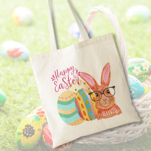 Cute Colourful Easter Bunny Eggs Kids Easter Tote Bag