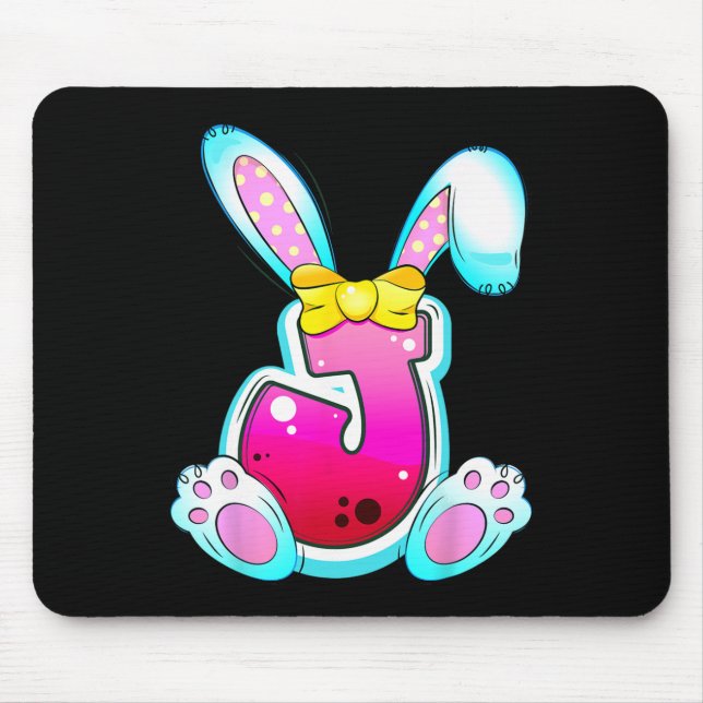 Cute Colourful Easter Coquette Bow Letter J Initia Mouse Pad (Front)