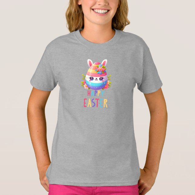 Cute, colourful Easter egg bunny T-Shirt (Front)