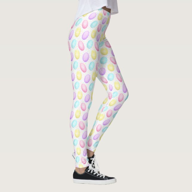 Cute Colourful Easter Egg Pattern Leggings (Right)