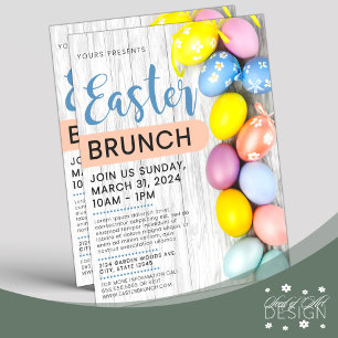 Cute Colourful Easter Eggs Easter Brunch Event Flyer