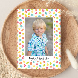 Cute & Colourful Easter Eggs Photo Holiday Card