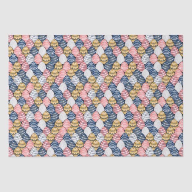 Cute Colourful Easter Eggs Seamless Pattern Tissue Paper (Front)