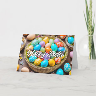 Cute Colourful Easter Holiday Basket Card