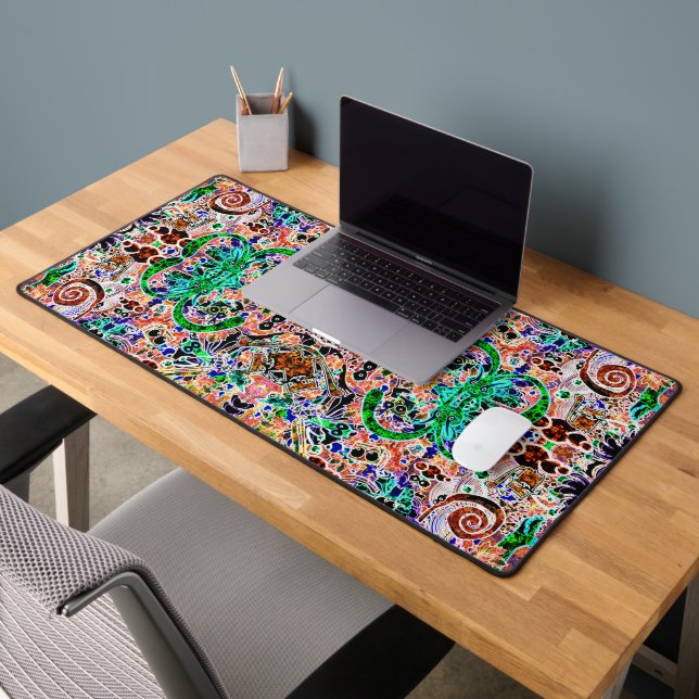 Cute colourful electric monsters design desk mat (Office 2)