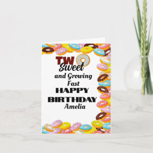 Cute, Colourful & Elegant Two Sweet 2nd Birthday Card